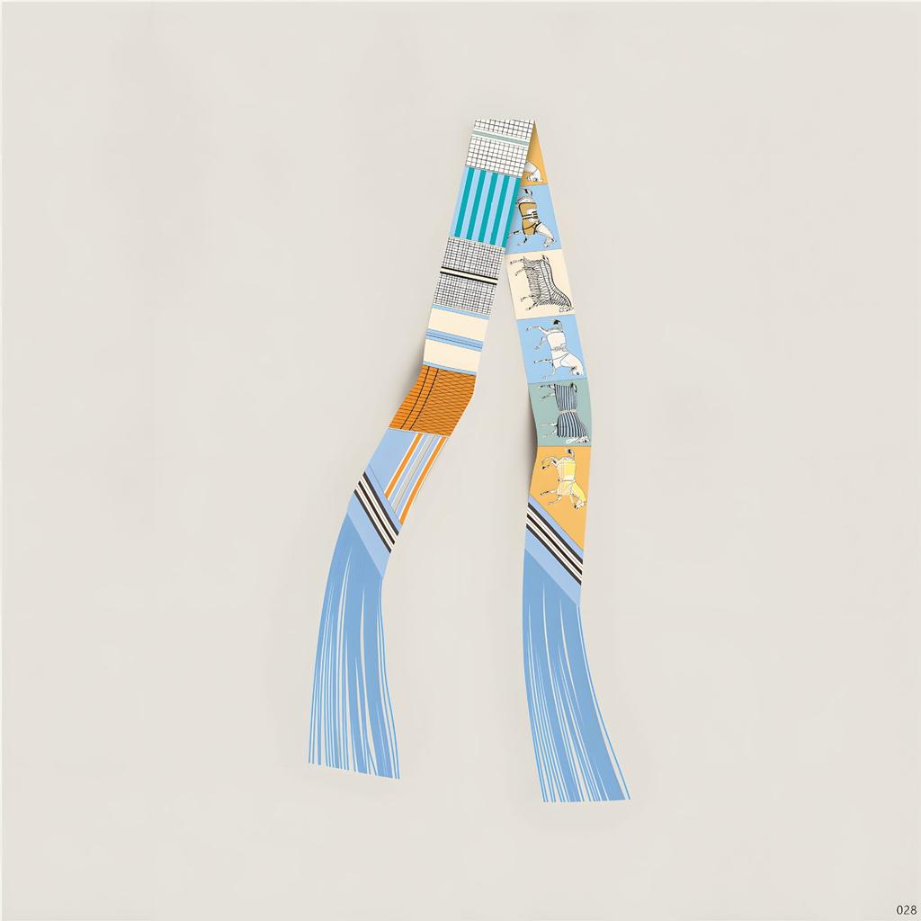 New Korean version of tassel small scarf female imitation silk twill silk silk scarf long silk scarf fashionable versatile streamer headscarf