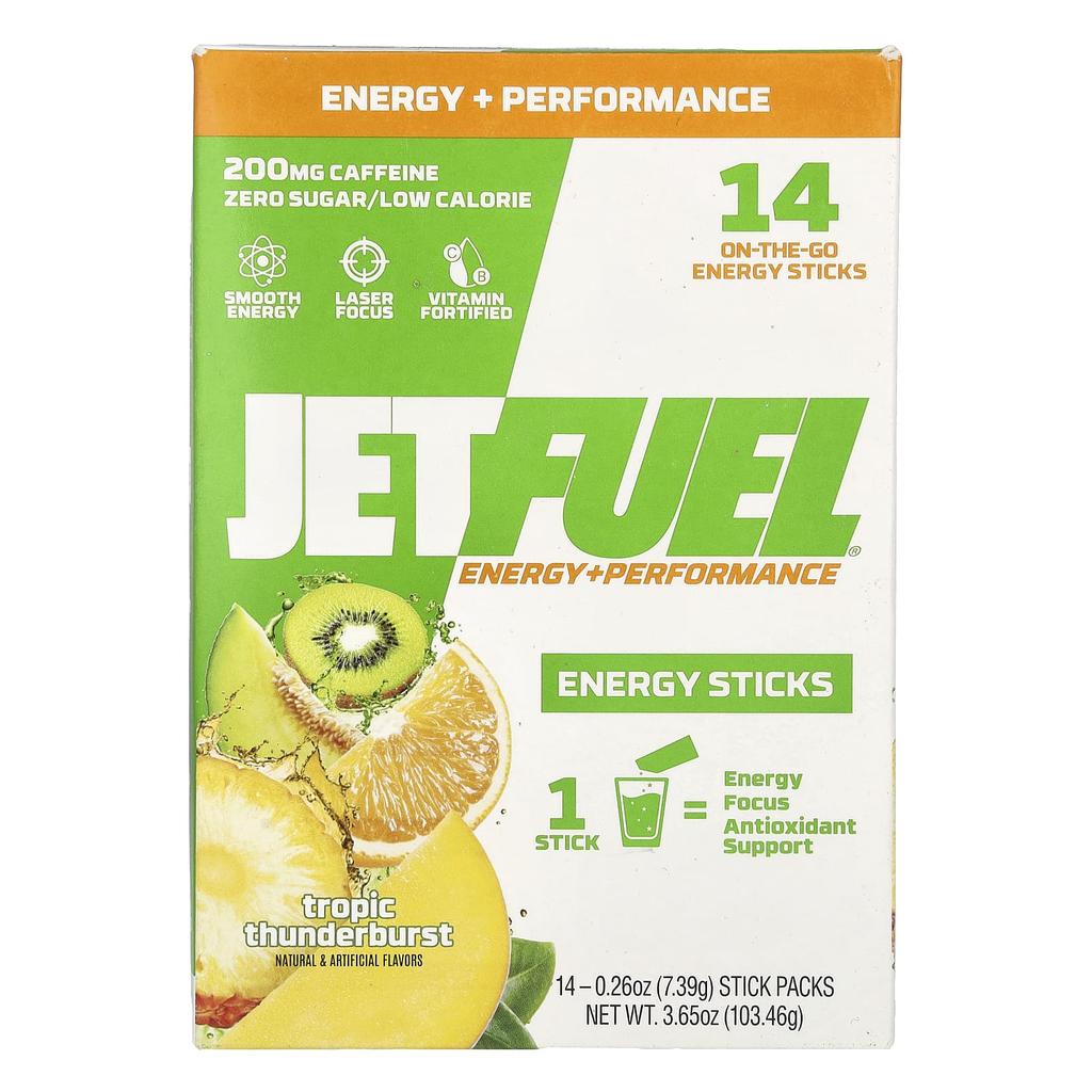GAT JetFel®, Energy+Performance, Energy Stick, Tropic Thunderburst, 14 Stick Packs, 7.39 G (0.26 Oz) Each