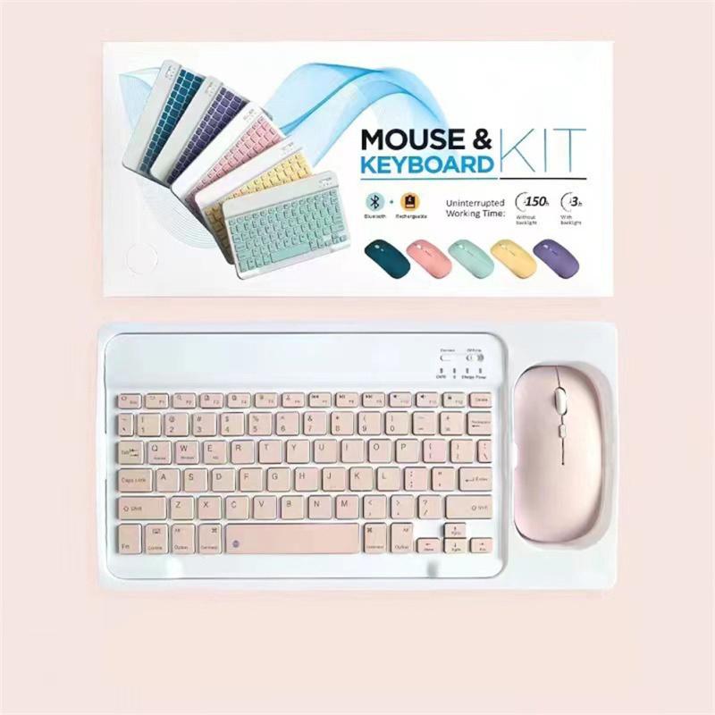Mini Wireless Bluetooth-compatible Keyboard Mouse Set Rechargeable Compatible For Android Ios