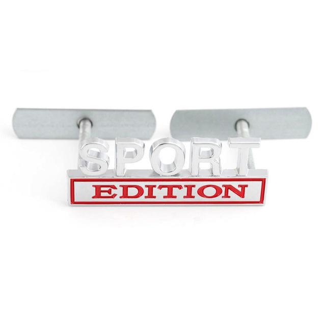 1Pc 3D Metal Sport Edition Logo Car Front Grille Badge Side Fender Rear Trunk Emblem Sticker Decal