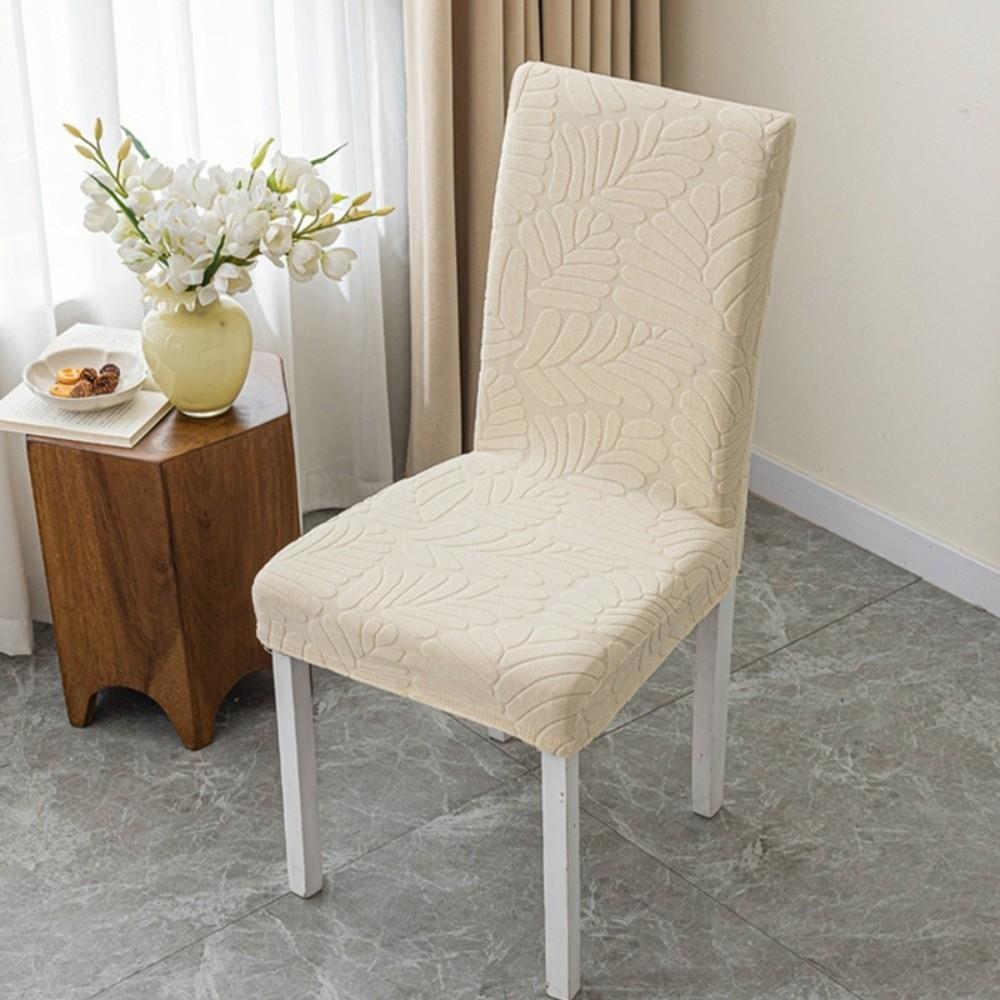 High-elastic Dining Chair Cover Jacquard Anti-slip Integrated Seat Cover Dust-proof Soft Stool Slipcover for Home Decoration