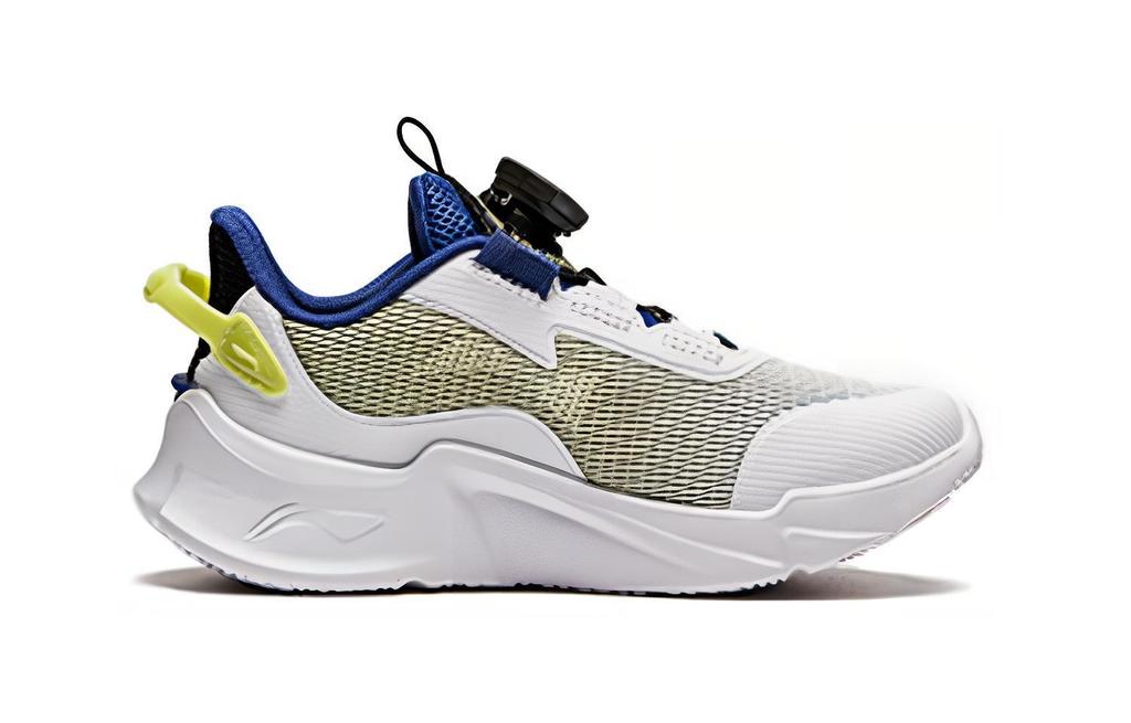 Li Ning YOUNG Dragonfly Leap V2 Тканевые Низкие Детские Беговые Кроссовки Бело-Зеленые Для Детей Возрастом 3-7 Лет YKAU026-7