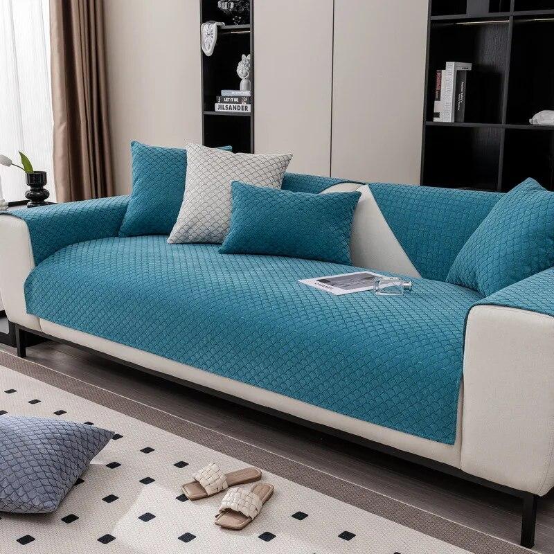 Универсальный чехол для дивана Four Seasons, однотонный плед для гостиной, подушка для спинки дивана, нескользящая пылезащитная защита для мебели