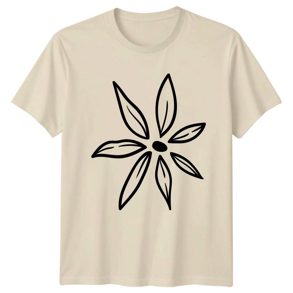 Minimalist Hand Drawn Floral Design TShirt Botanical Flower Birthday Gift