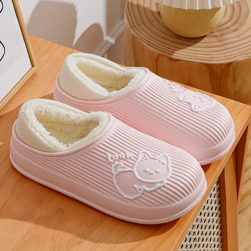 Unisex EVA Slippers Indoor Sandals Warm Home Shoes Solid Color Waterproof Soft Thick Sole  Women Mens Shoe Dual Purpose 2024