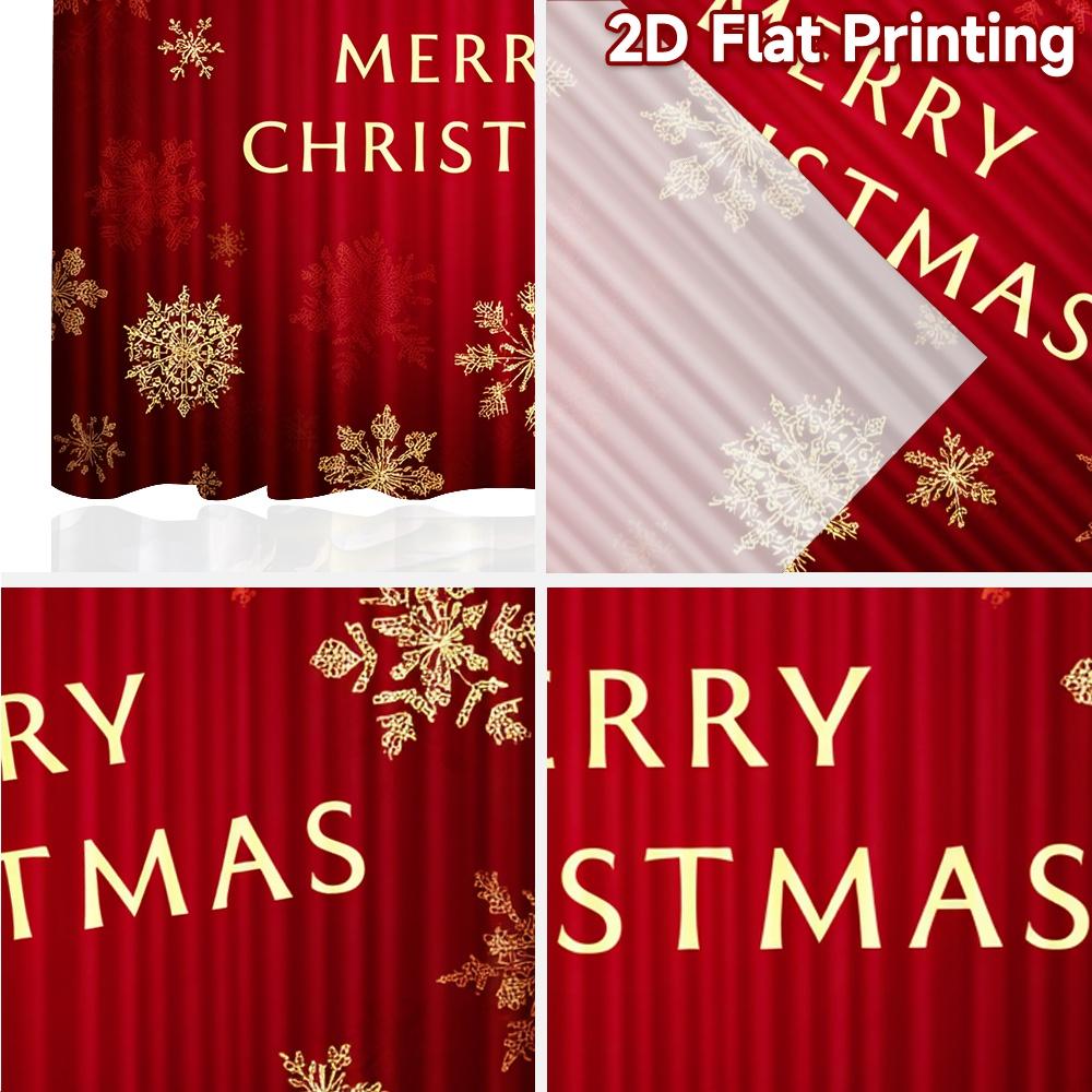2pcs, 2D FLAT PRINTING Curtains (Without Rod) Festive Snowflakes Halloween Festival Popular Curtains&Drapes Prints Light