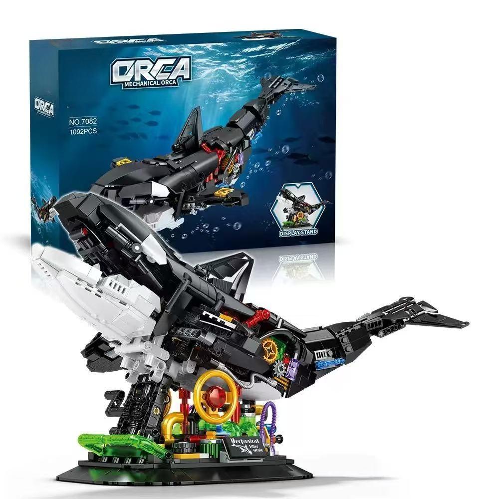 1096Pcs, Ideas Sea Animal Building Blocks Toys Shark Building Blocks Set With Rotatable Link Component, Stem Toy For Kids Adults