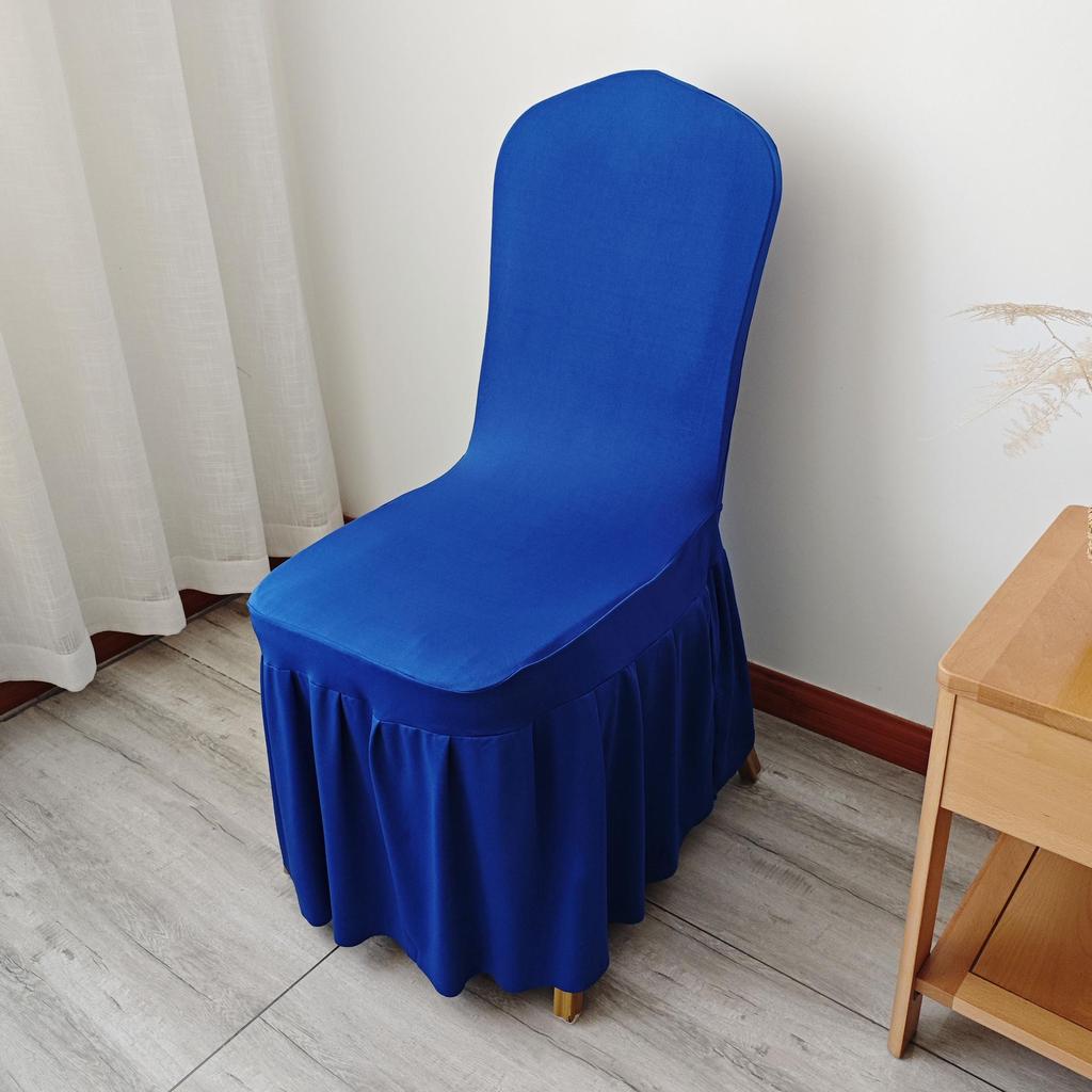 Универсальная эластичная белая юбка-чехол на стул для свадеб и банкетов