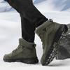 Men Combat Snow Boots Winter Warm Work Desert Boots with Fur High Top Outdoor Hiking Boots Large Size