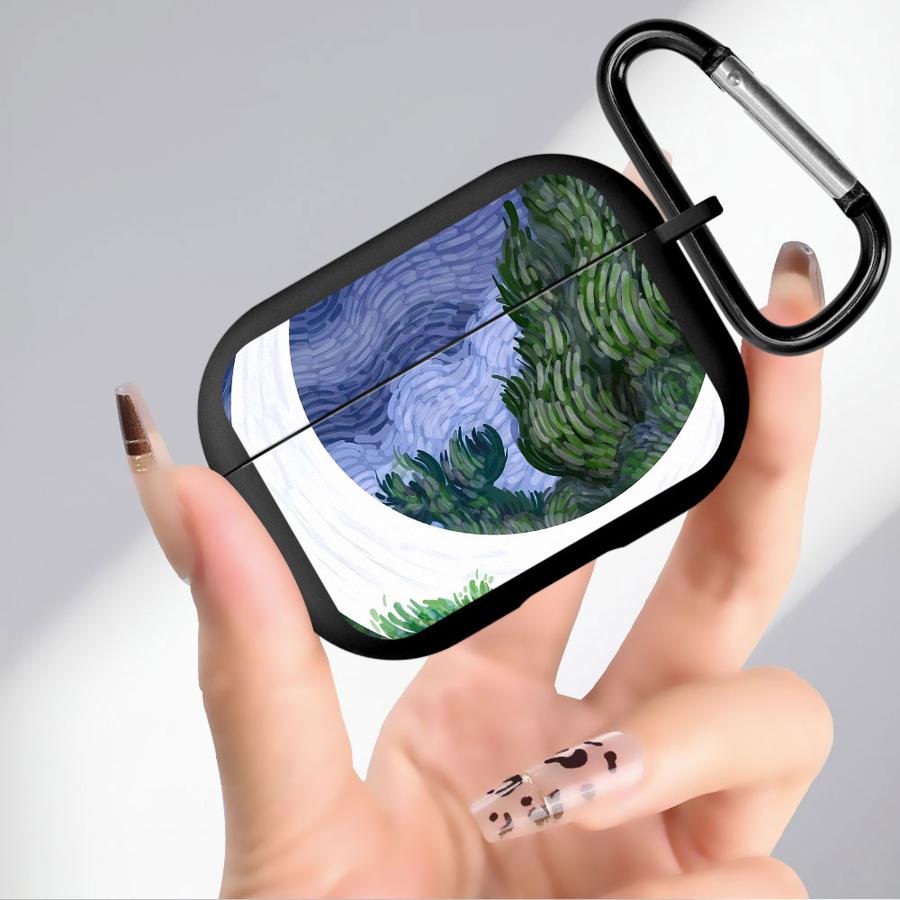 Мягкие чехлы для наушников Чехол для Airpods 2 Pro3 Pro2 4 3 Pro 1 Красивая картина Ван Гога «Лунная ночь»