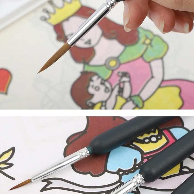 11 шт. Миниатюрные кисти для рисования, набор из 11 кистей для рисования мелких деталей, тонкая мини-кисть для рисования акварелью, акриловая краска для лица