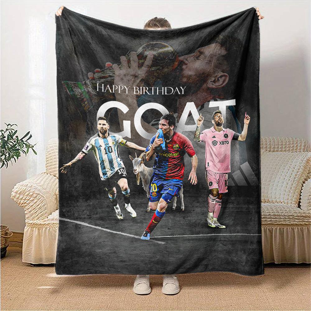Goat Birthday Celebration Blanket Comfortable Great for Office Chair Sofa Seaside for All Seasons Playful Design