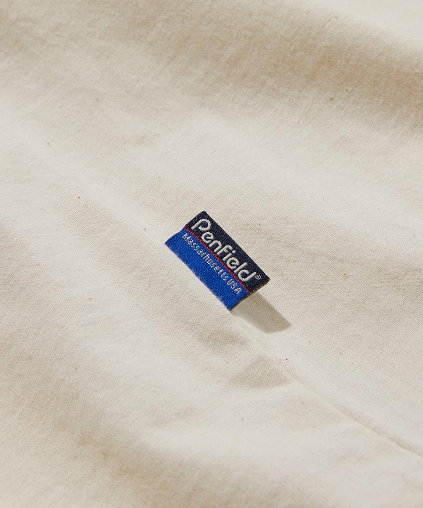 PENFIELD Винтажная серия Футболка с коротким рукавом и контрастными манжетами и воротником с гравировкой в морском стиле Цвет: Слоновая кость_Fs2Kt42U