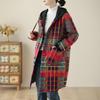 Зимняя литературная куртка больших размеров свободного покроя с капюшоном в клетку для женщин средней и длинной длины