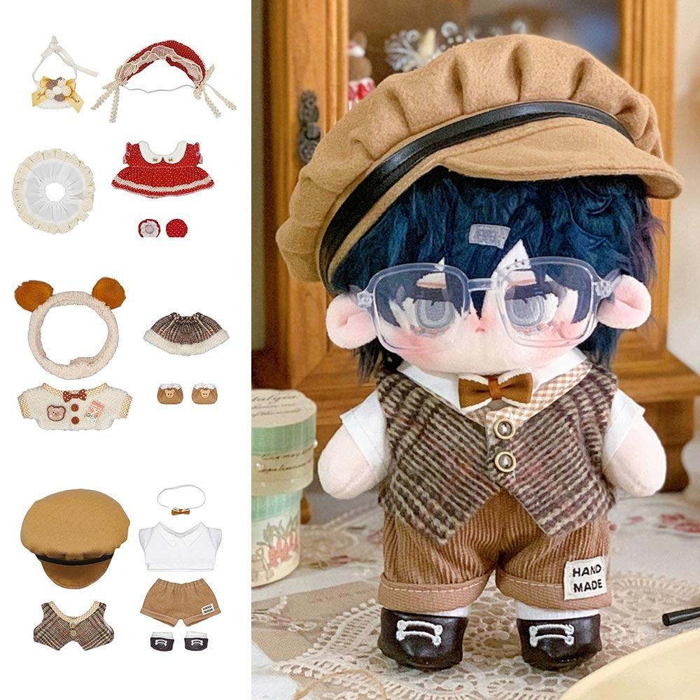 Аксессуары для кукол Кукольная одежда Разноцветная миниатюрная шапочка Платье Костюм Хлопковая мягкая кукла