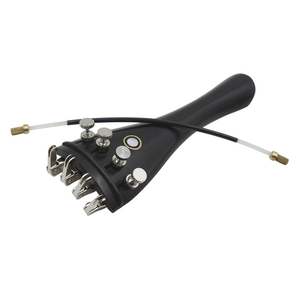 3 In 1 Ebony Tailpiece with Rope Fine Tuners Kits Set for 4/3 4/4 Violin Replacement Part