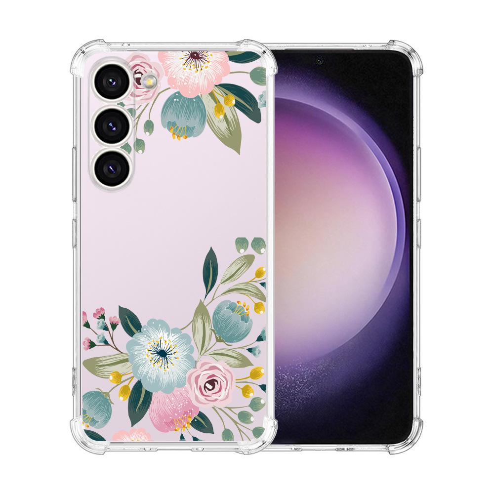 Чехол для Samsung Galaxy S24 Ultra Подушка безопасности ТПУ Расписной Бабочки Цветы - Идеальная посадка