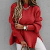 Autumn Winter Loose Long Sleeve Pullover Knitted Women Sweater Loose Casual Half Turtleneck Office Tops Female Solid Fashion Elegant Knitwear Clothing