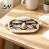 Thoughtful Gift for Coworkers Crocheted Eyeglass Holder Tray Soft Wool Glasses Stand Cute Desktop Fun Office Desk Ornament Reading And Sunglasses