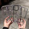 For iPhone 16 Pro Clear Phone Case TPU Back Cover with 3D Pattern Sticker