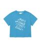 COVERNAT WOMAN Crop Fit Cassette Graphic T-Shirt Blue