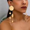 High-End Celebrity Style Long Tassel Earrings – European & American Fashionable Street Style Irregular Round Earrings for Women