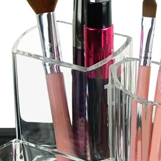 Удобный простой практичный портативный ящик для хранения кистей для макияжа Прозрачный органайзер Прозрачная коробка для кистей