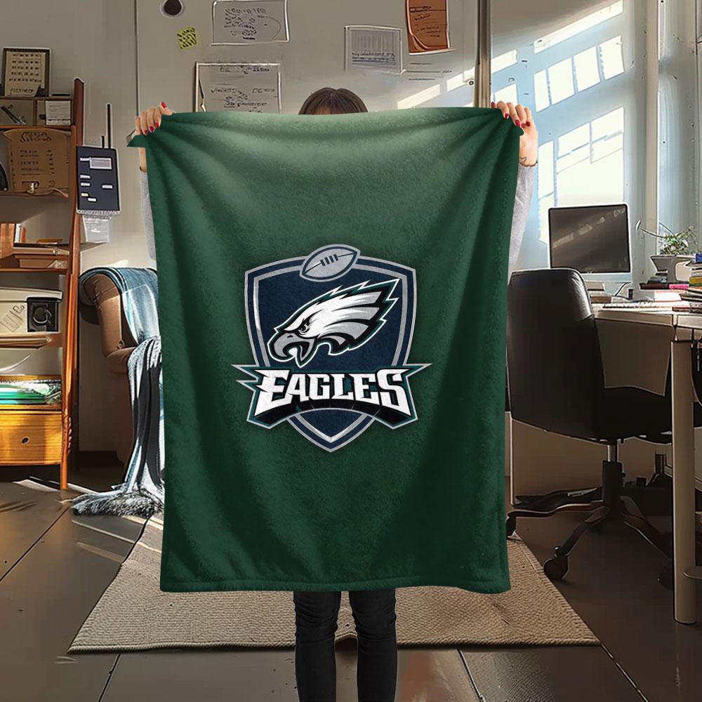 PHI Eagles Printed Flannel Blanket, soft throw for bedroom sofa, washable, fan merchandise, great gift.