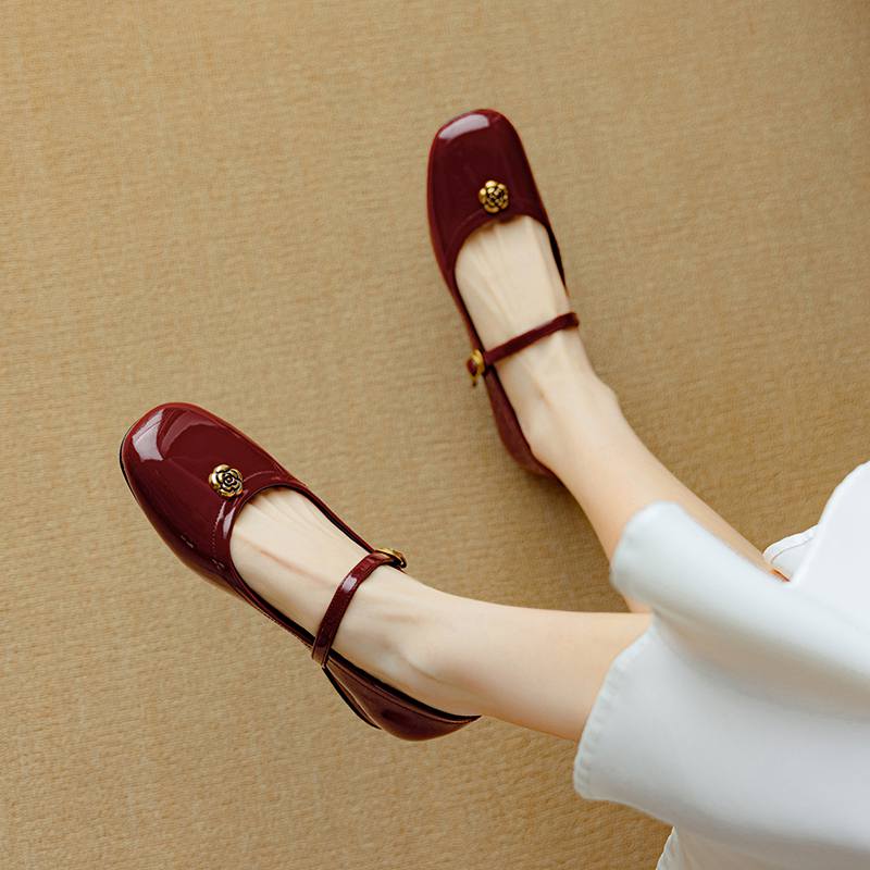 Krazing Pot Летние туфли из овчины, размер 41, низкий каблук, металлические цветы, Мэри Джейн, квадратный носок, туфли-гладиаторы