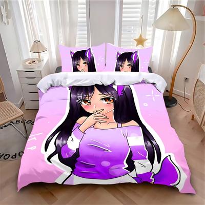 Пододеяльник Наволочка Комплект постельного белья Аниме Aphmau с крыльями Взрослый Мальчик Девочка Украшение спальни Детский Односпальный Двуспальный Большой размер