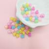 100Pcs Heart Shape Acrylic Beads Spacer Beads Bracelet for Jewelry Makeing DIY Handmade 7mm Sandwich Colorful Loose Necklace Transparent