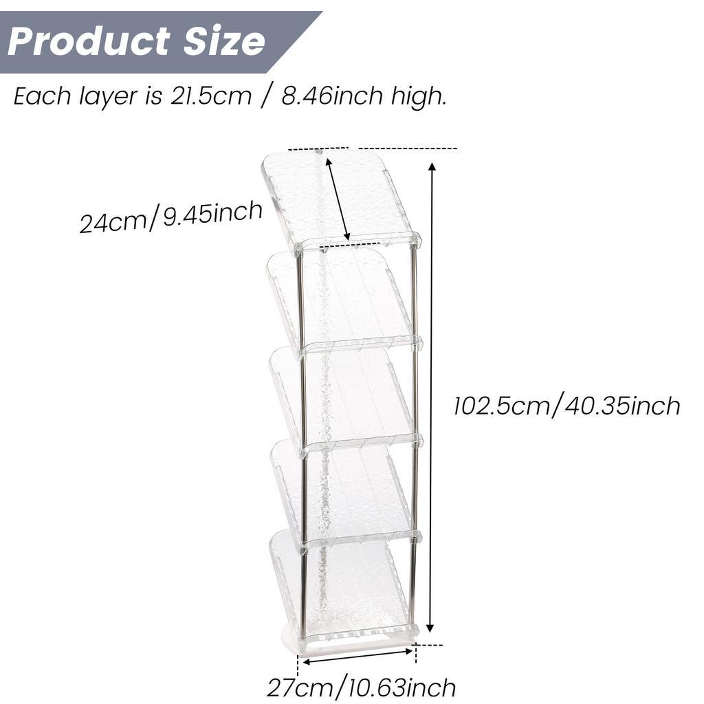 4/5 Layers Shoe Rack Stackable Sloping Narrow Shoes Shelves Space Saving Vertical Shoe Holder for Home Clear Shoe Storage Stand