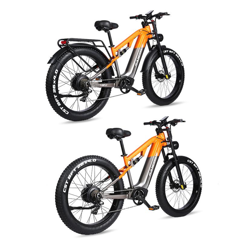 RANDRIDE YX80 2025 Электровелосипед 1500 Вт Пиковая Мощность E-MTB 48В20А Запас Хода 80 км M315-7 Скоростей и Гидравлические Тормоза CST 26x4.0 Покрышки Блокируемая Амортизационная Вилка