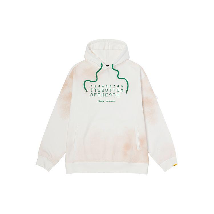 Mizuno X Randomevent Collaboration Loose Fit Tie-Dye Letter Sports Hoodie Men Hoodies Off-White D2CC24I102