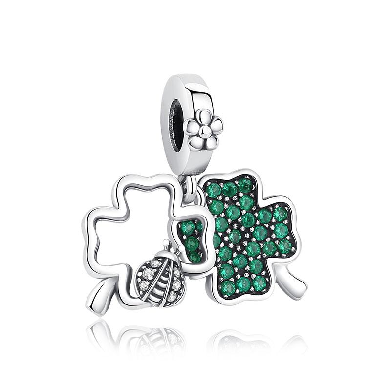 Оригинальные подвески Lucky Horseshoe Clover кулон бусины подходят Pan Brand браслеты ожерелья DIY ювелирные изделия для женщин