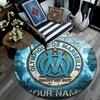 Custom Name Marseille Round Area Rug,Carpet Rug for Living Room Bedroom Sofa Playroom Decor,Non-slip Floor Mat