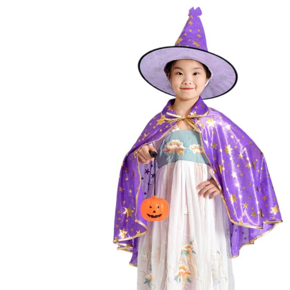 Звездные детские наборы плащей на Хэллоуин разноцветные костюмы на Хэллоуин забавный плащ ведьмы накидка со шляпой для вечеринки