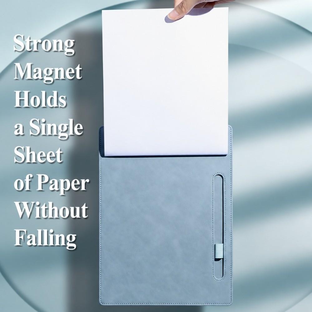 Magnetic Clip Clipboard PU Leather Writing Pad Folder A4 Paper File Board Office
