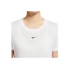 Nike Футболка Yoga Dri-Fit Casual с коротким рукавом и принтом для женщин, белые топы DD2817-100