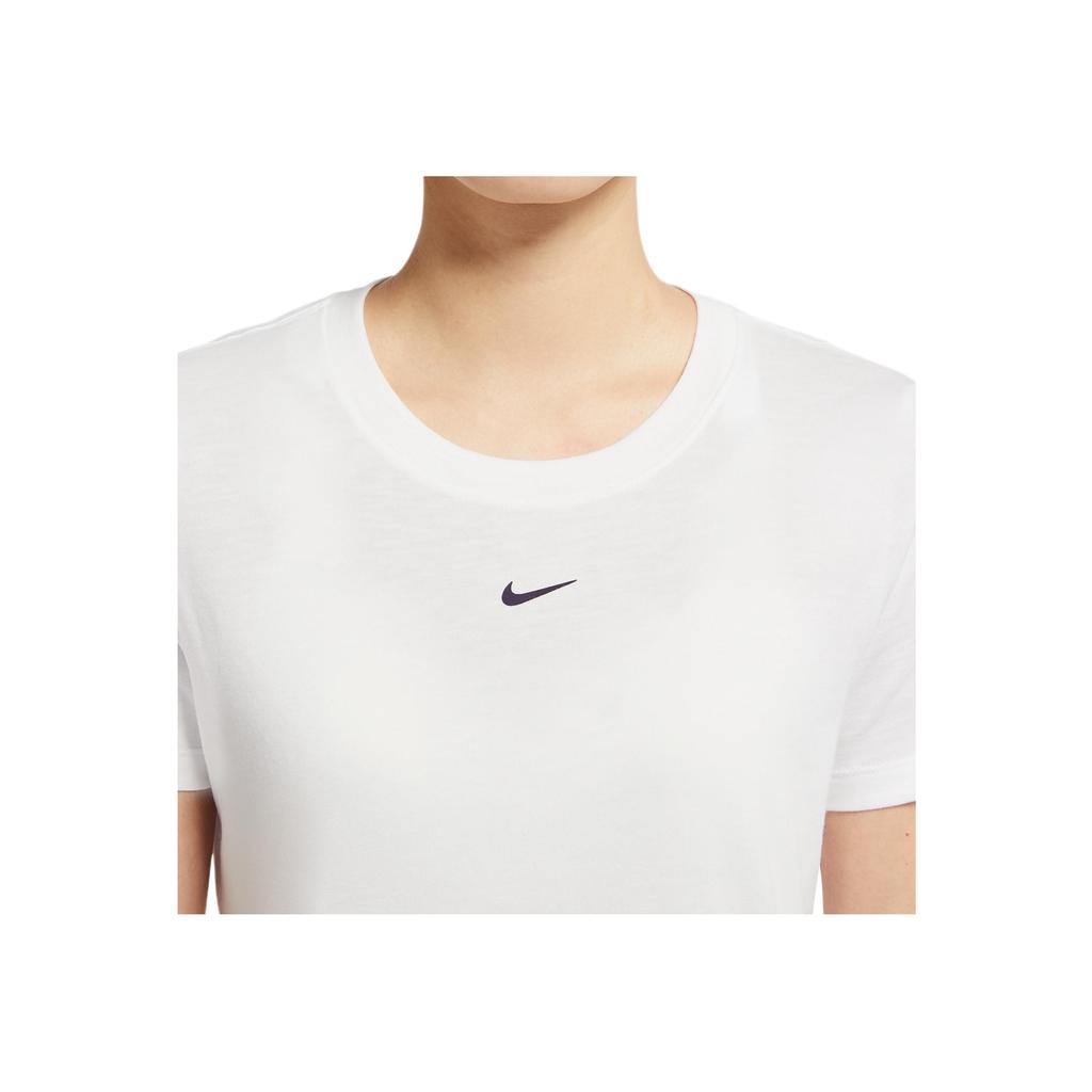 Nike Футболка Yoga Dri-Fit Casual с коротким рукавом и принтом для женщин, белые топы DD2817-100