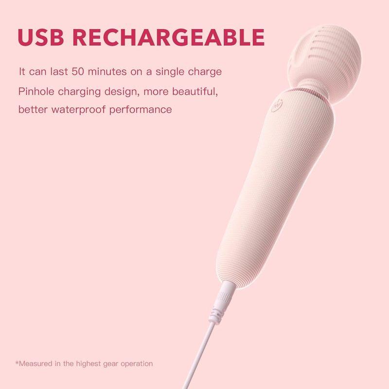 Pink Powerful Silent Vibrator Magic Wand Sex Toys For Women Female AV Anal Vibrator Clitoris Stimulator Dildo G-Spot Adult Toys