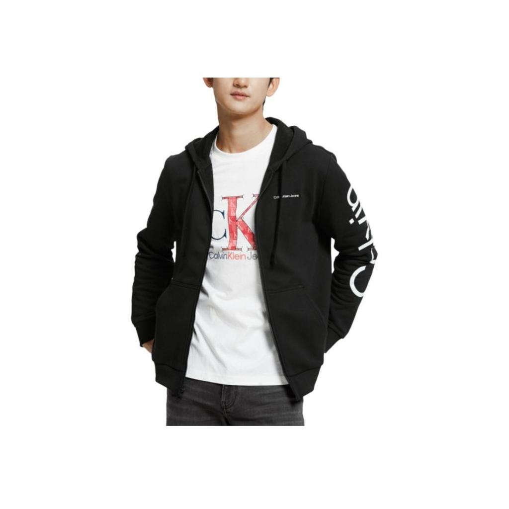 Calvin Klein Повседневная куртка с капюшоном на молнии с буквенным принтом Мужские куртки черного цвета 40DC414