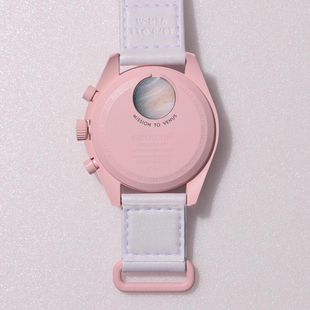 OMEGA SWATCH Venus Wrapping Оригинальные часы Omega Swatch Mission Сотрудничество Водонепроницаемый ремешок × Мужские Женские [Шоппер/Силикон в комплекте] (ОМЕГА