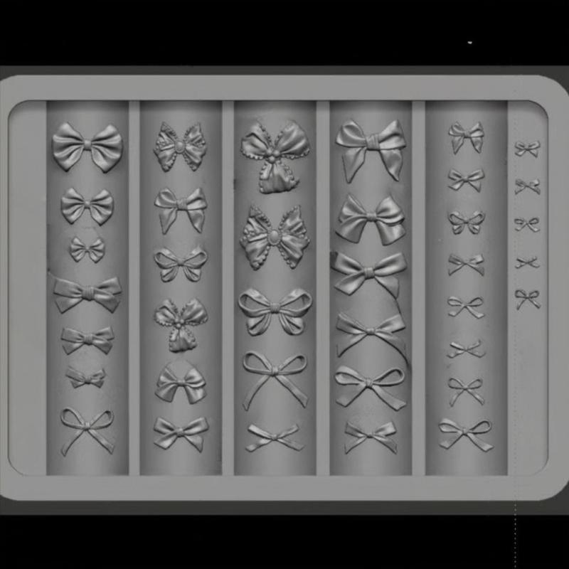 3D Силиконовая форма Украшения для нейл-арта Сделай сам Шаблон для лепки бантиков Форма для ногтей Ювелирные изделия Прозрачная форма для ногтей