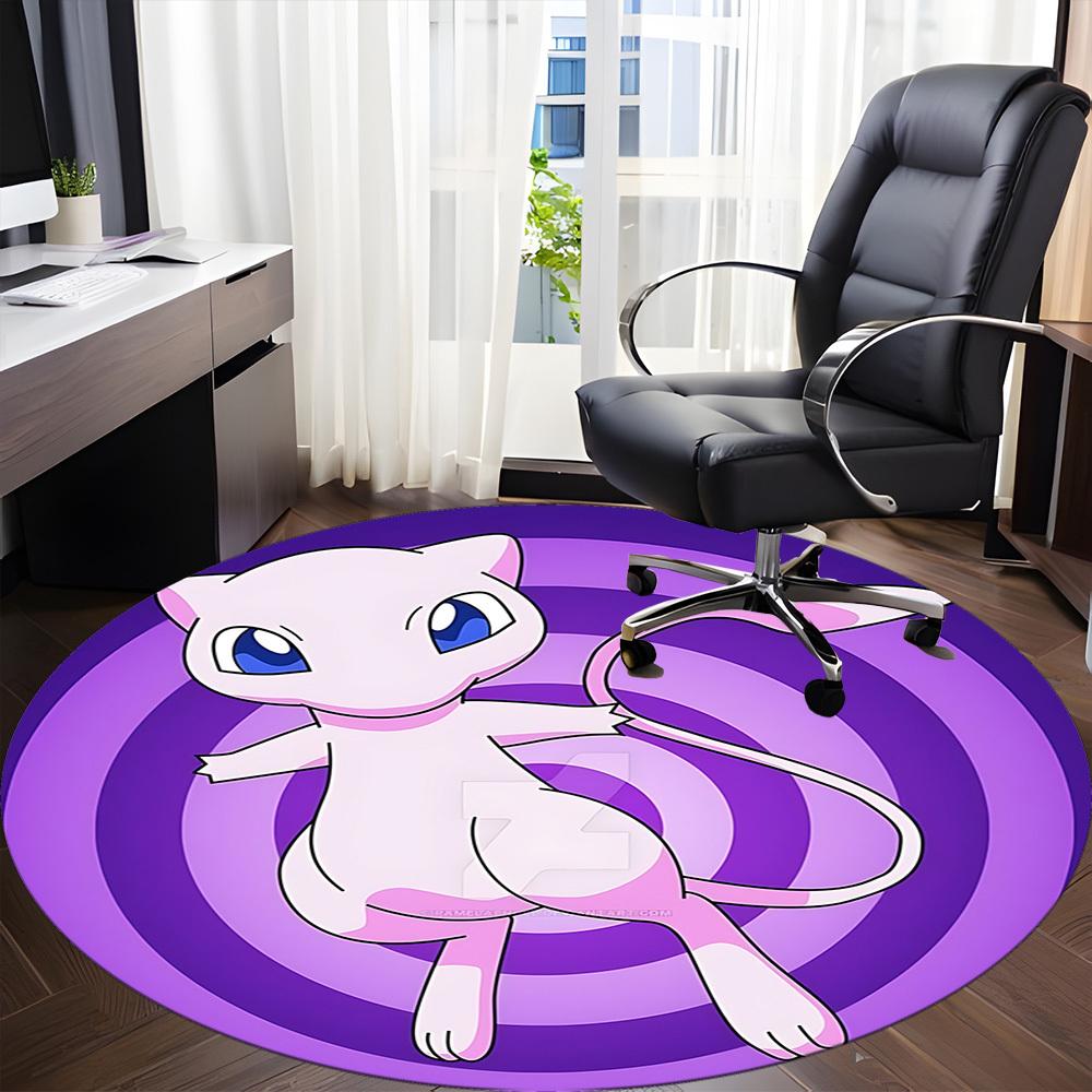 1PC Pokémon Office Round Rug, Non-slip, Soft and Durable Office Rug for Interior Decoration, Perfect for Office, Beautiful Decoration