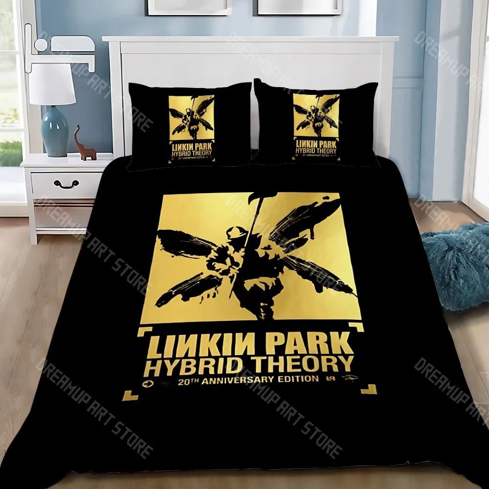 Пододеяльник Наволочка Комплект постельного белья Известная рок-группа Linkin P-Park Взрослый Мальчик Девочка Украшение спальни Детский Подарок Односпальный Двуспальный