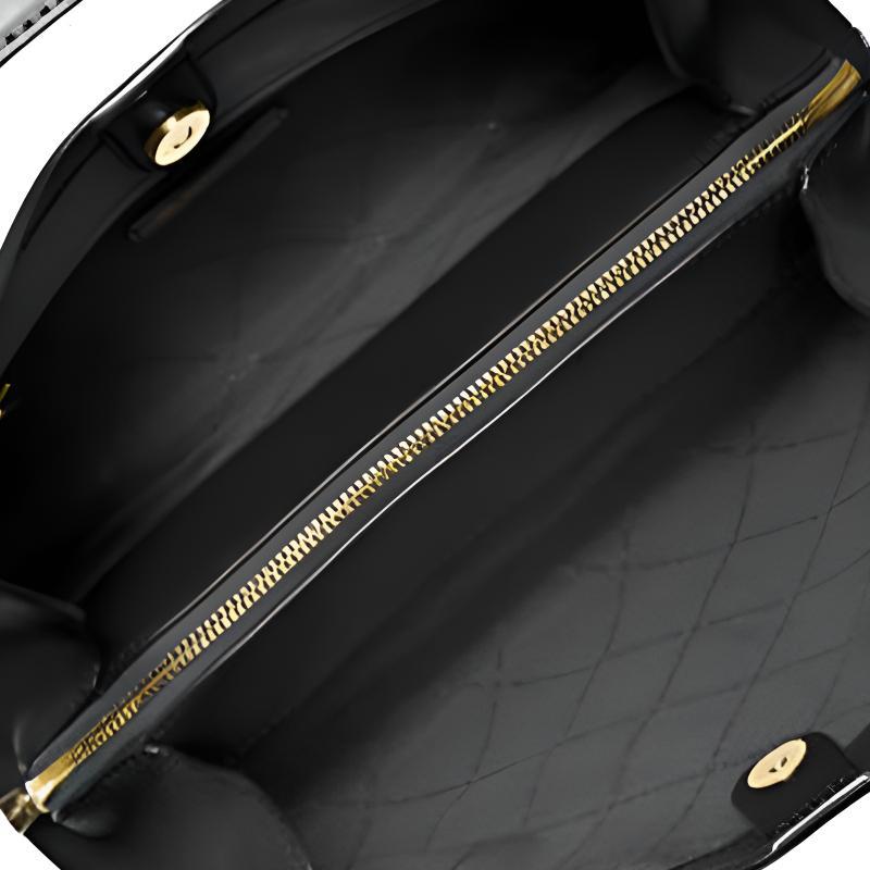 MICHAEL KORS Rosemary gold metal details grained leather shoulder bag large women's black