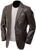 New Leather Formal Stylish Business Men Lambskin Brown Handmade Blazer Genuine