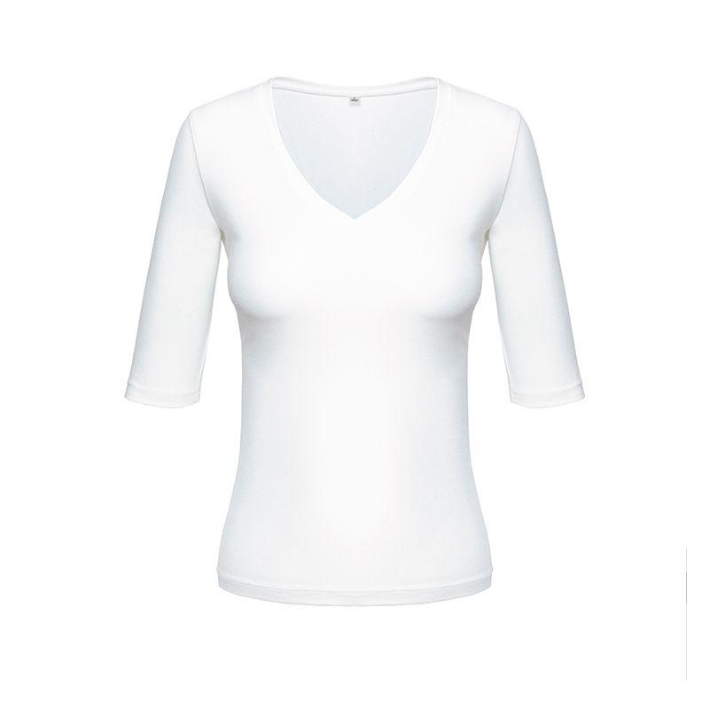 European Goods Fashion All-Match Insvv Collar Mid-Sleeve T-shirt for Women 2025 Summer Modal T-shirt Undershirt Slim Looking Tops Fashion