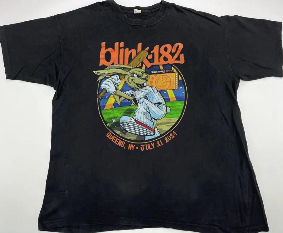 Blink 182 tour t-shirt rock band vintage black tee QT2059